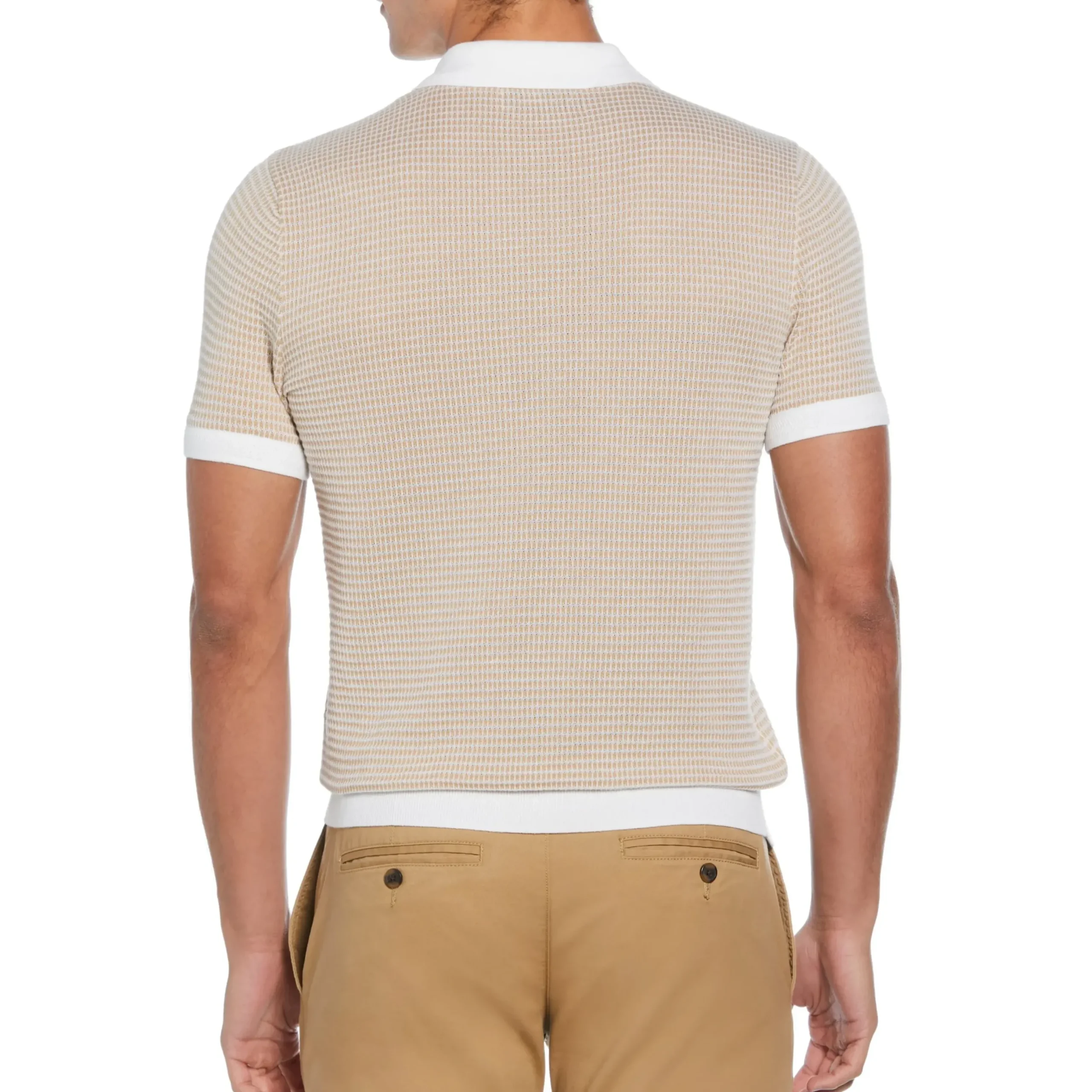 All Over Jacquard 1/4 Zip Sweater Polo