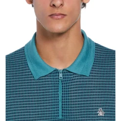 All Over Jacquard 1/4 Zip Sweater Polo
