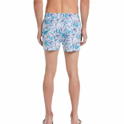 Allover Linear Palm Print Swim Short