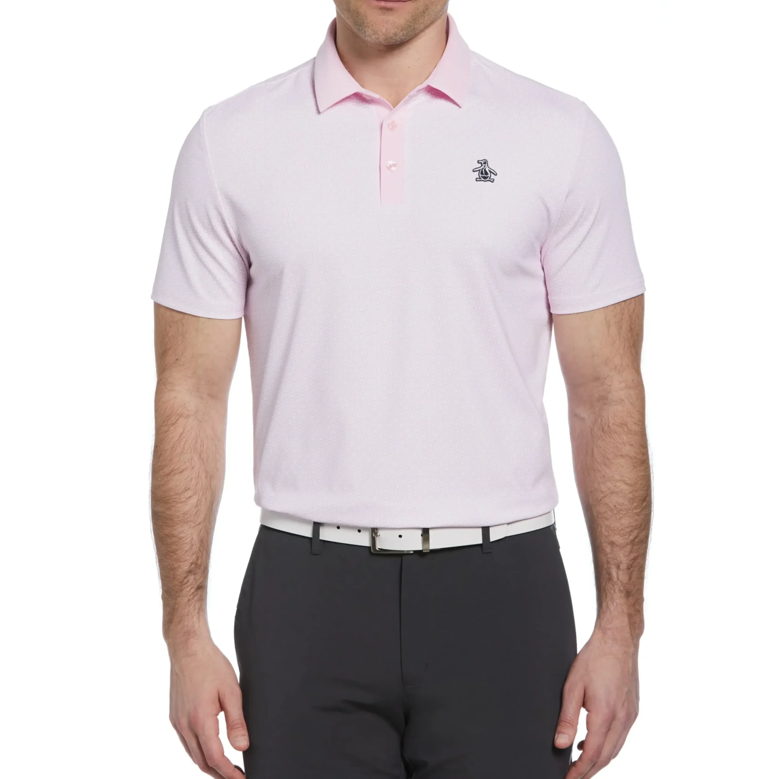 All-Over Retro Micro Floral Print Golf Polo
