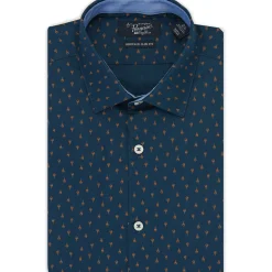 Amberglow Gold Print Button Down