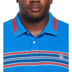 Big and Tall Micro Pique Chest Stripe Polo