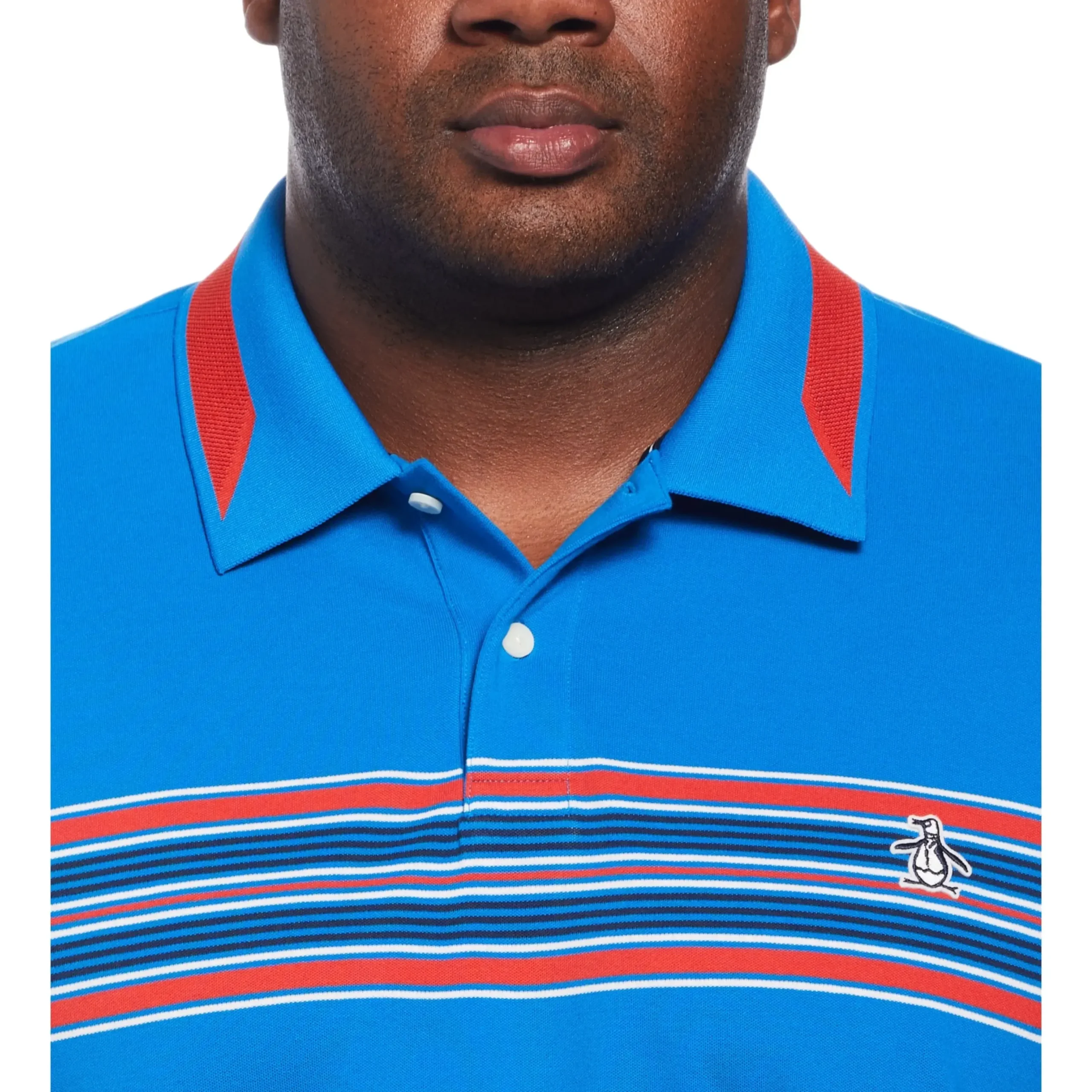 Big and Tall Micro Pique Chest Stripe Polo
