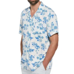 Bouquet Print Camp Collar Shirt