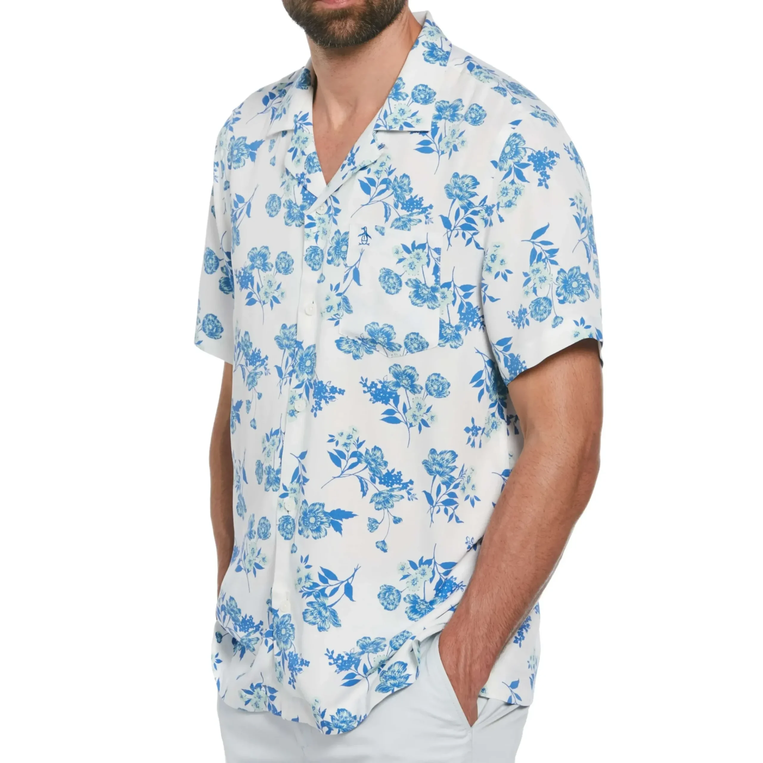 Bouquet Print Camp Collar Shirt