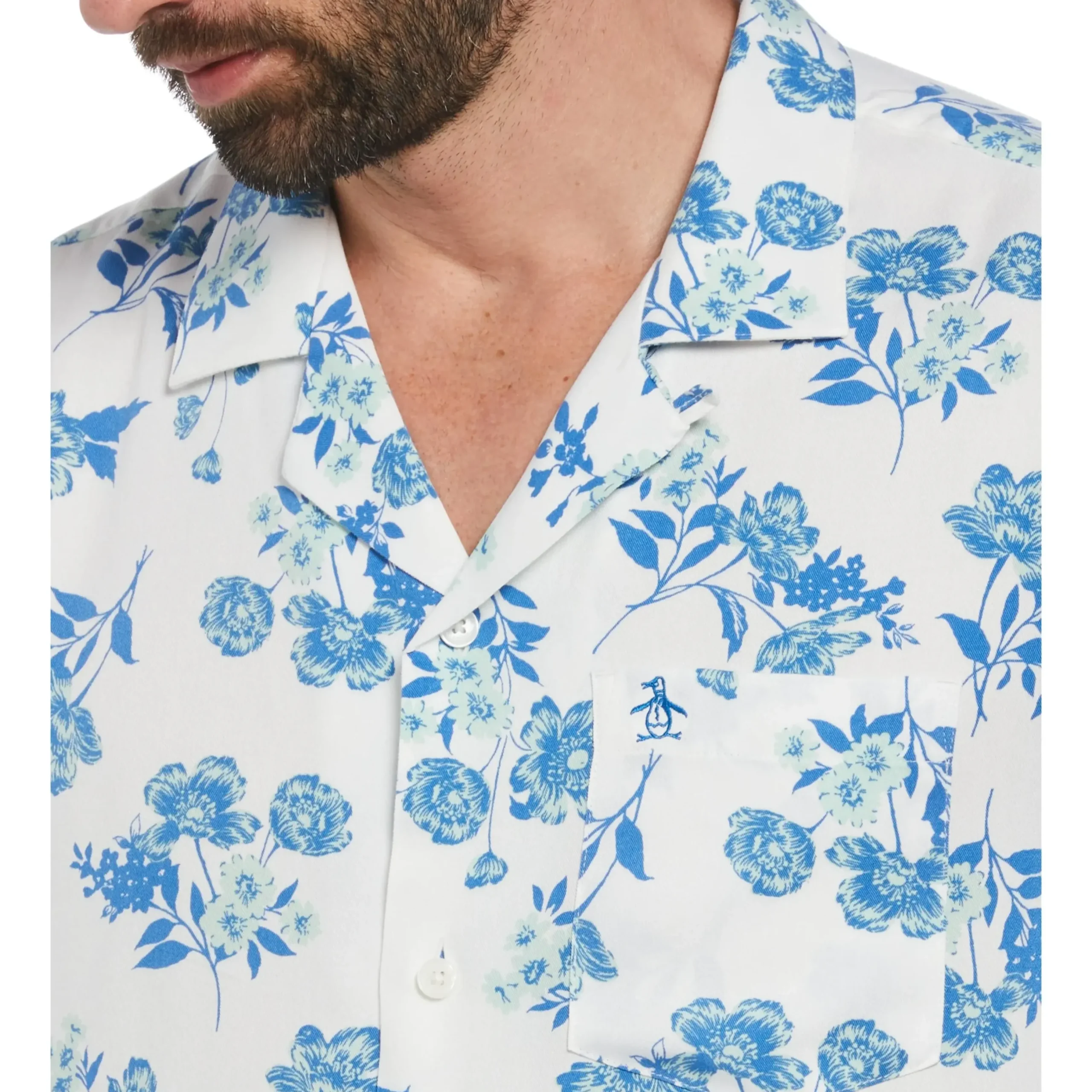 Bouquet Print Camp Collar Shirt