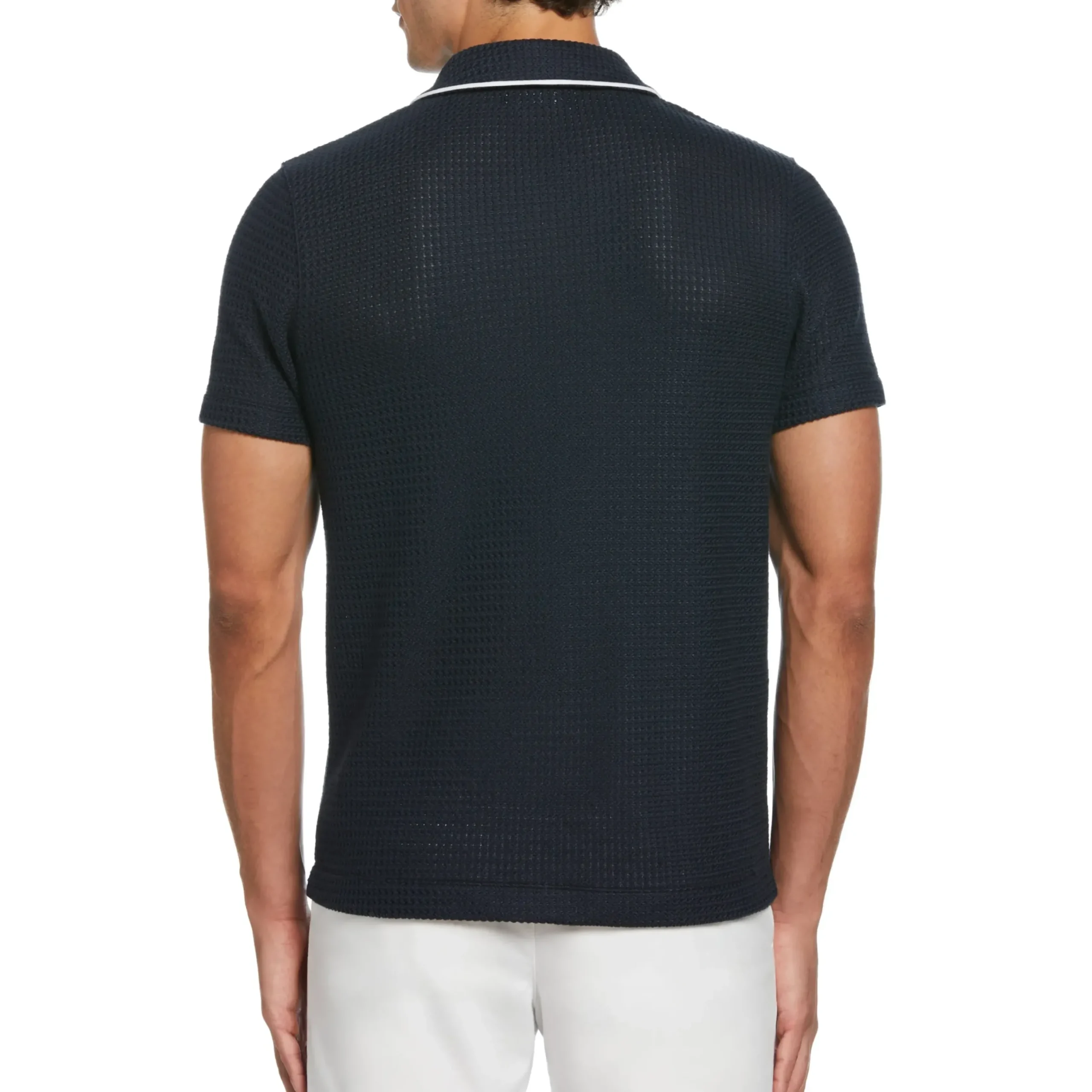 Button Front Textured Earl Polo