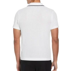 Button Front Textured Earl Polo