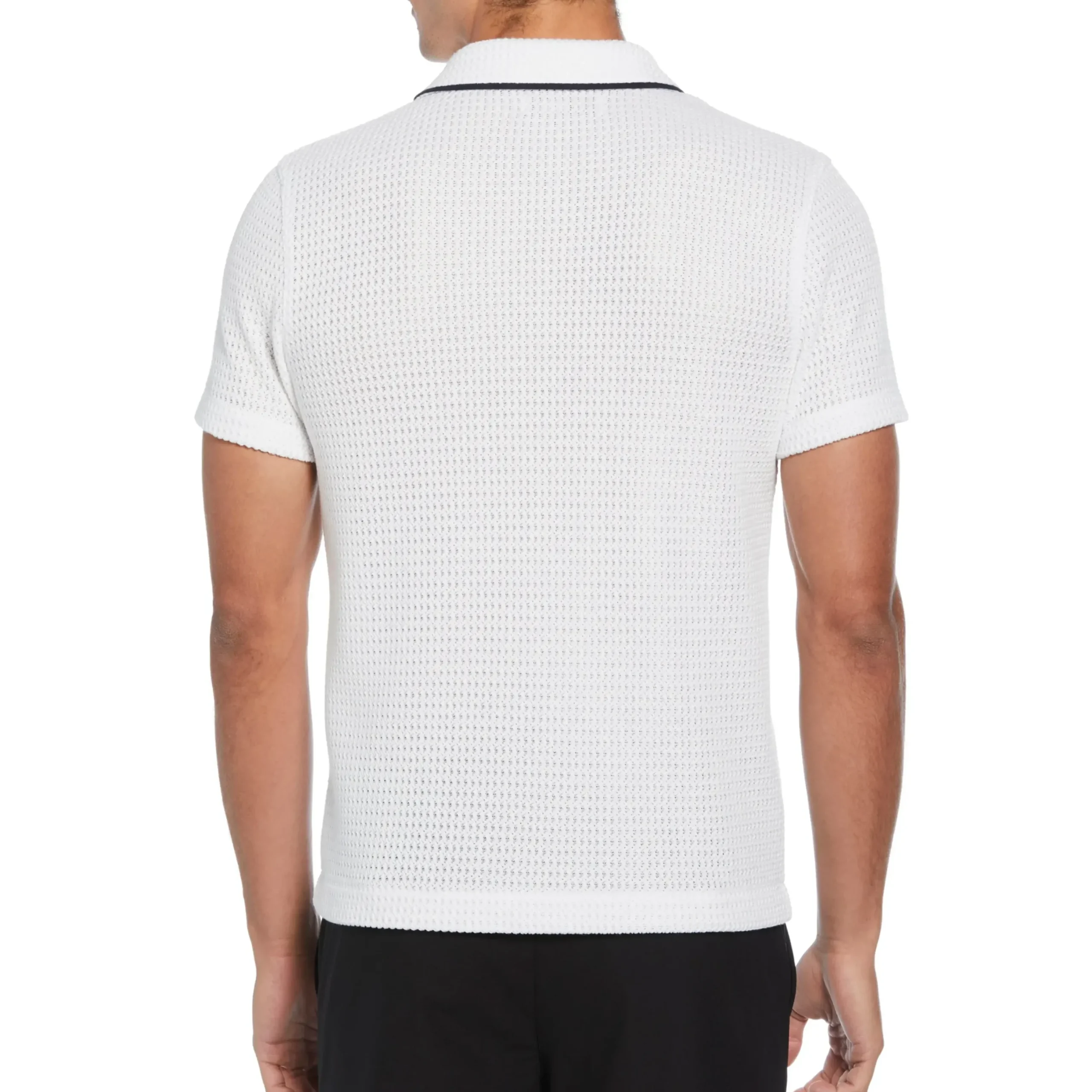 Button Front Textured Earl Polo
