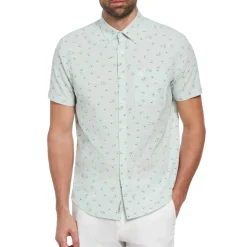 Chambray Ditsy Daisy Print Shirt