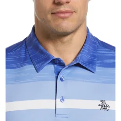 Color Block Engineered Marl Stripe Golf Polo