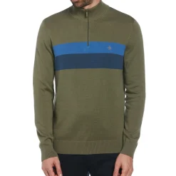 Color Block 1/4 Zip Sweater