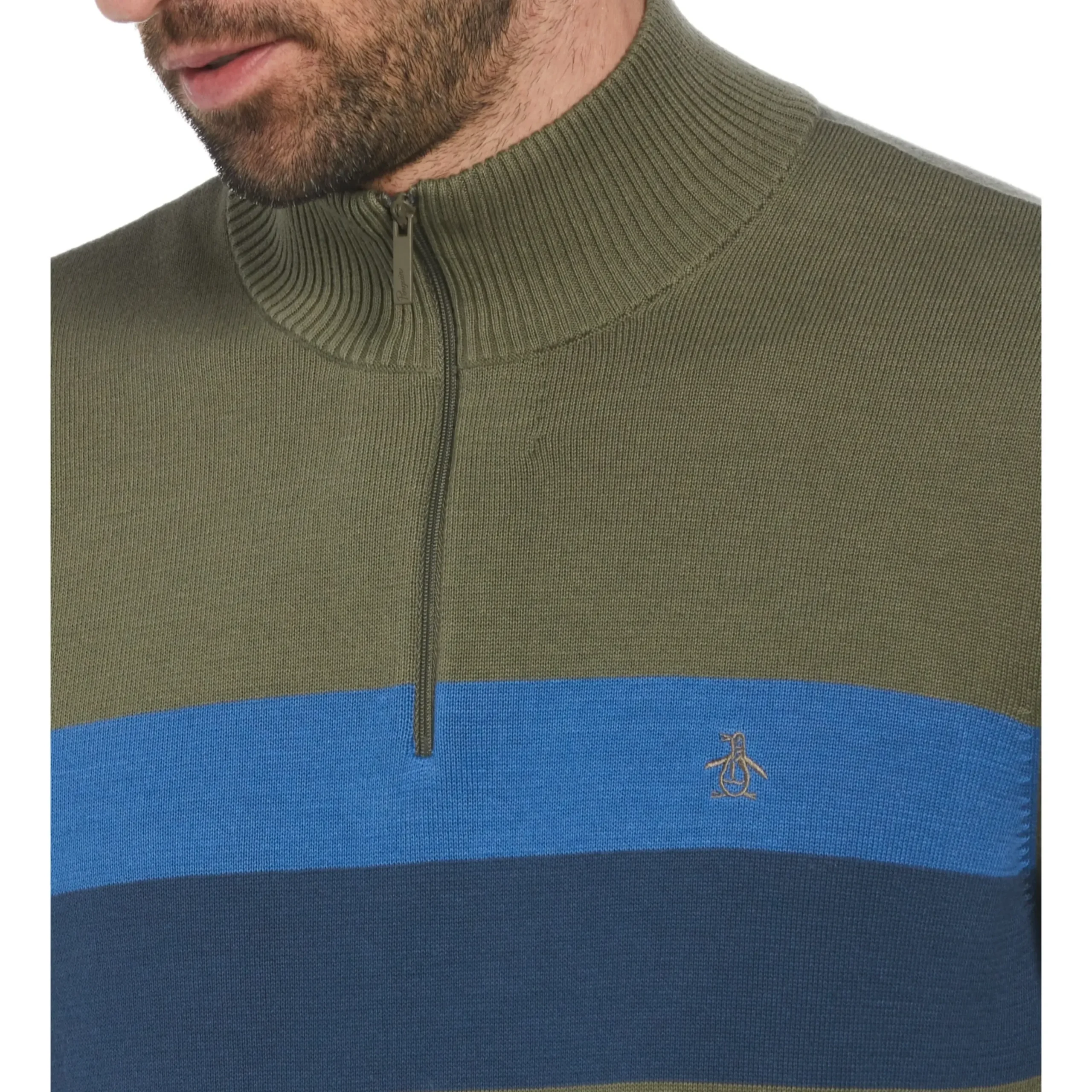Color Block 1/4 Zip Sweater