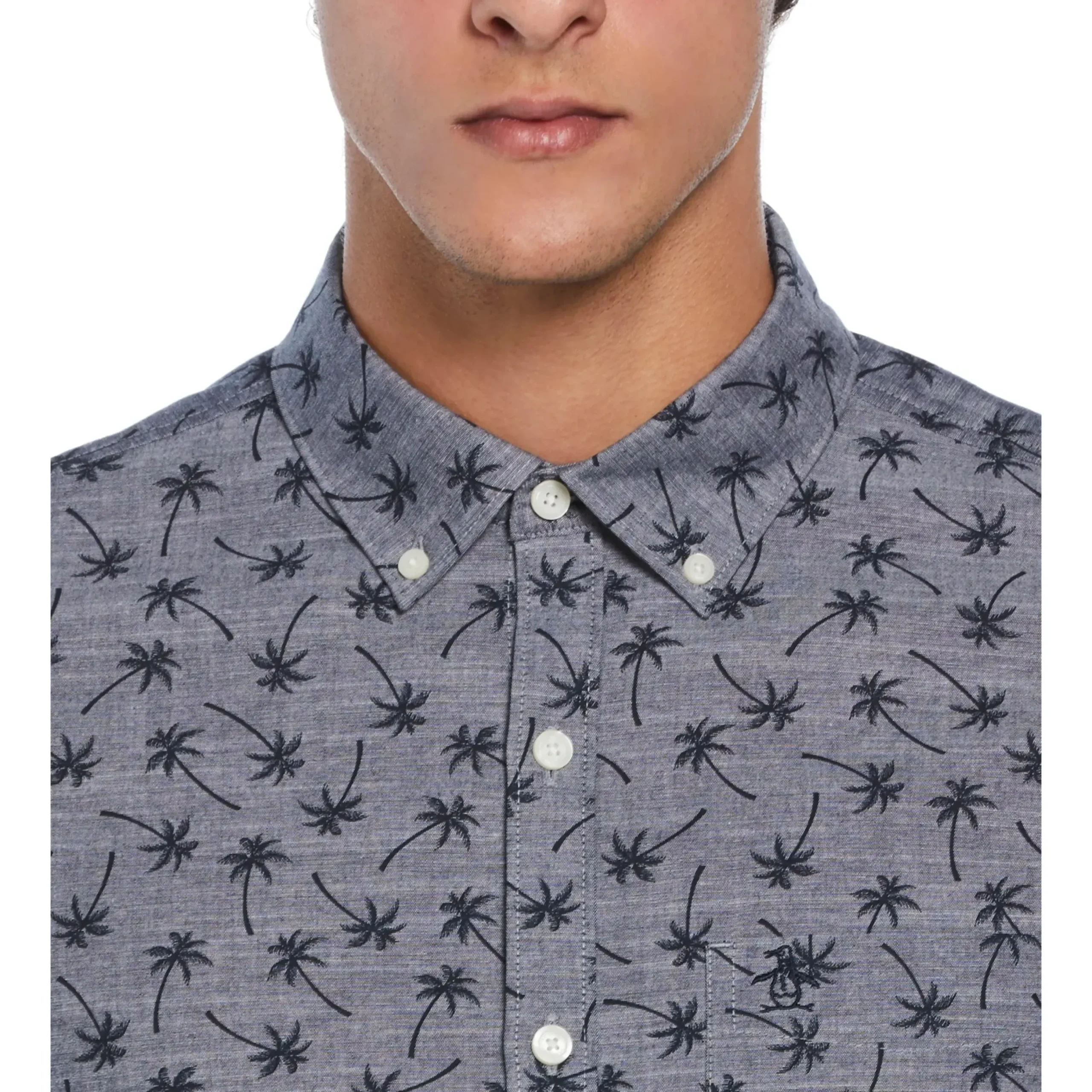 Cotton Chambray Palm Shirt