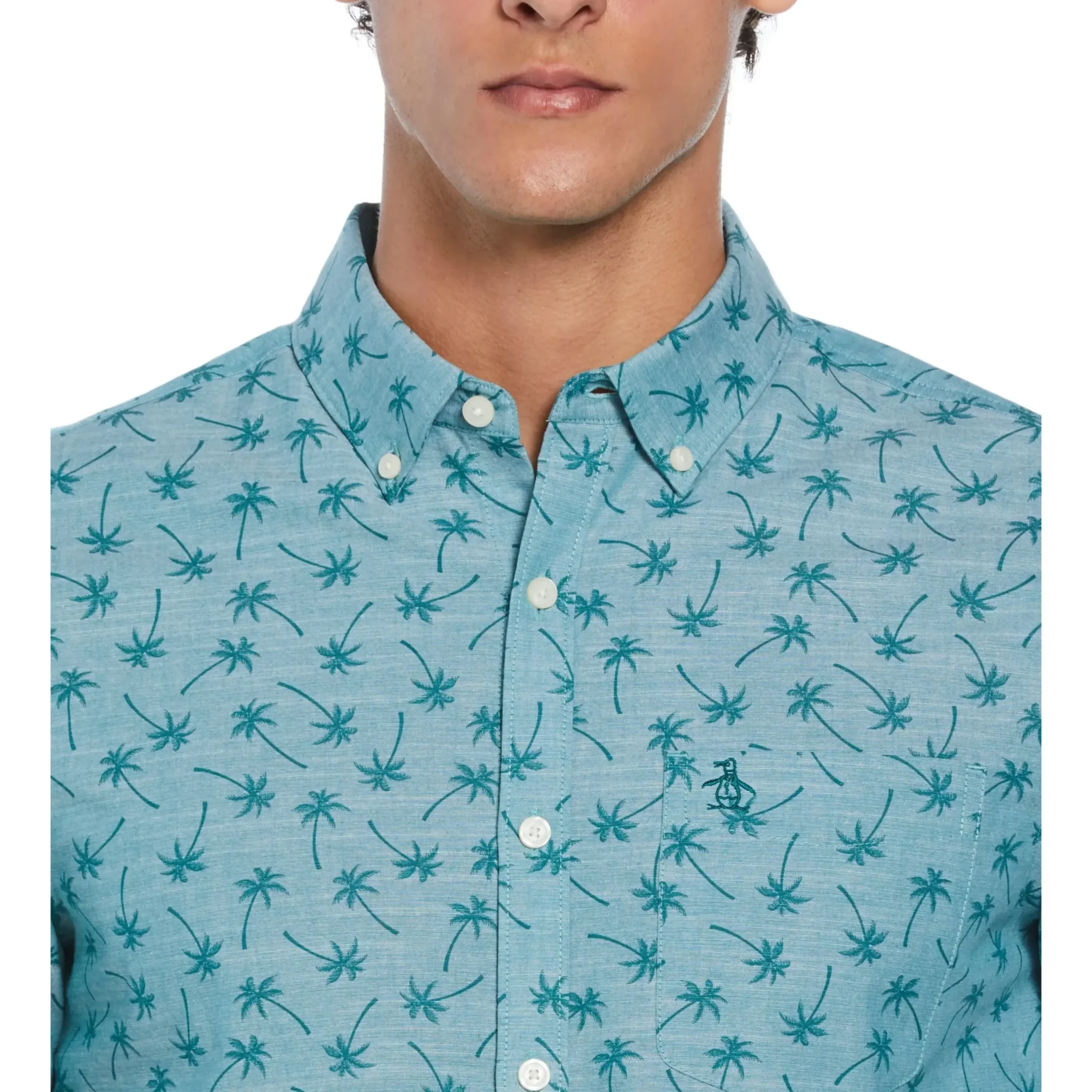 Cotton Chambray Palm Shirt