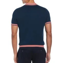 Cotton Honeycomb Sweater Polo