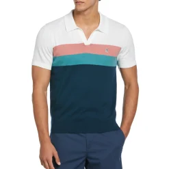 Cotton Jersey Chest Stripe Sweater Polo