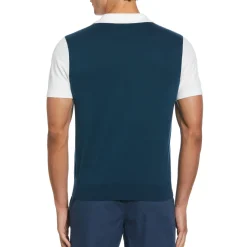 Cotton Jersey Chest Stripe Sweater Polo