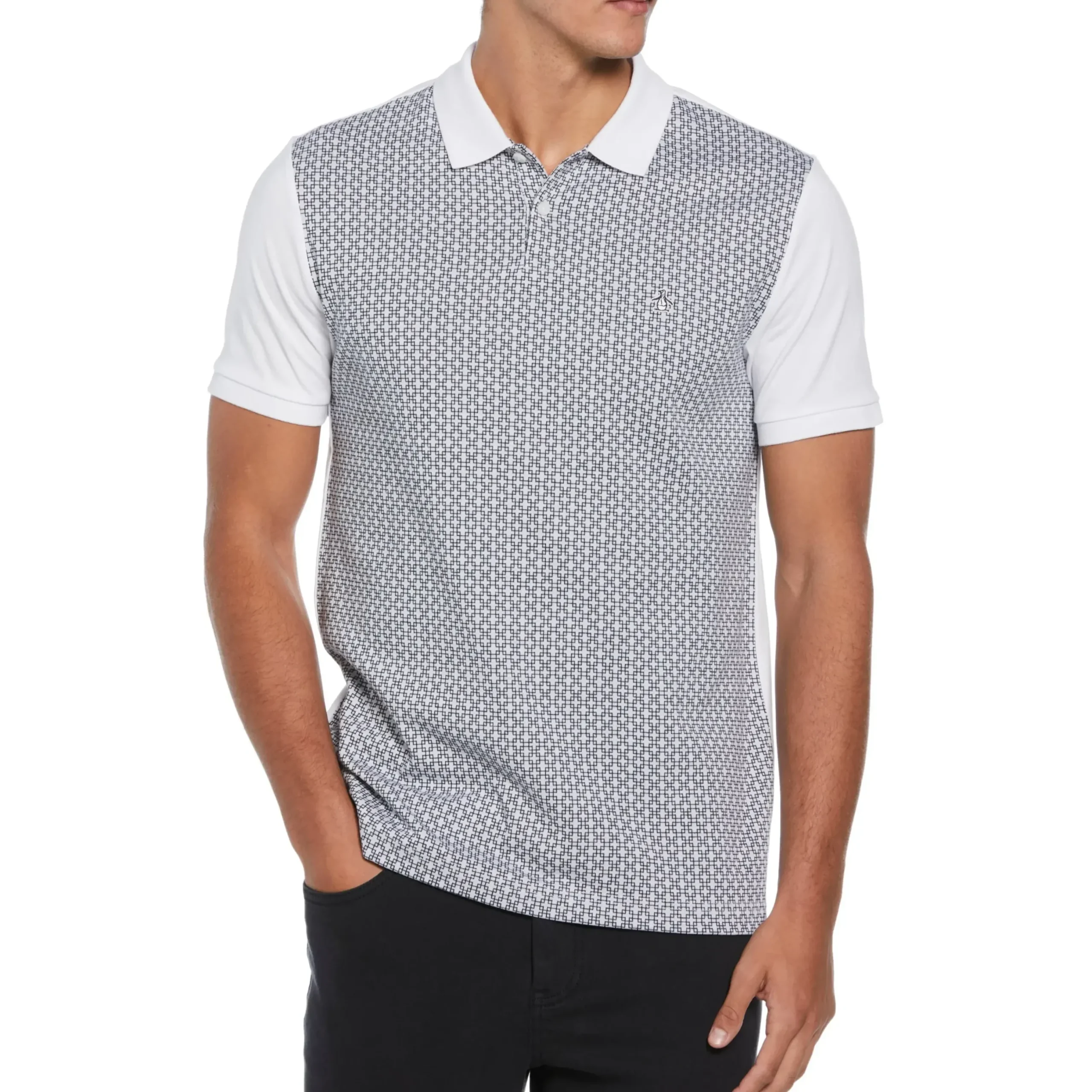 Cotton Jersey Jacquard Front Polo