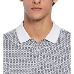 Cotton Jersey Jacquard Front Polo