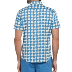 Cotton Twill Palm Tree Tile Shirt
