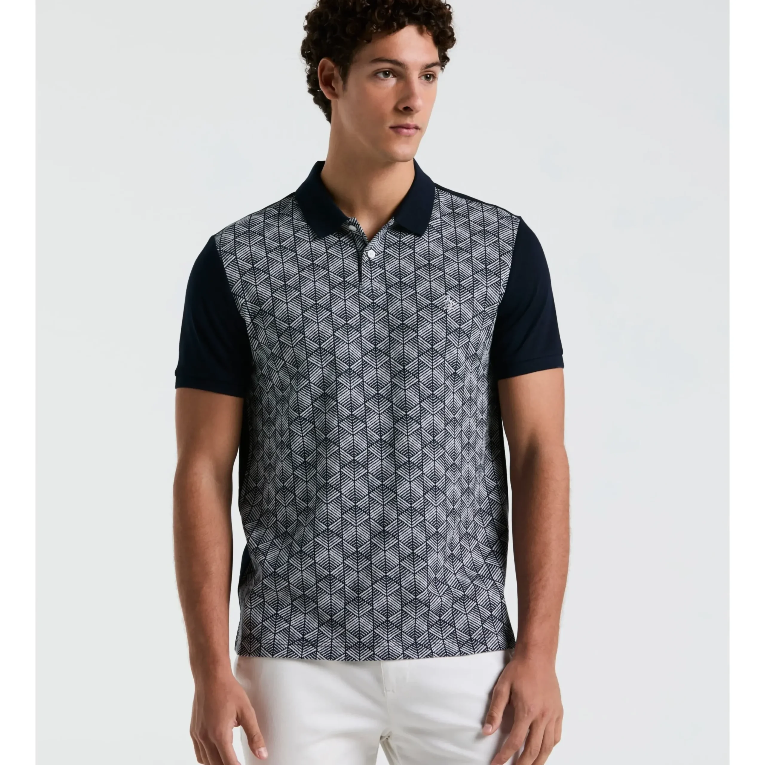 Diamond Jacquard Front Polo