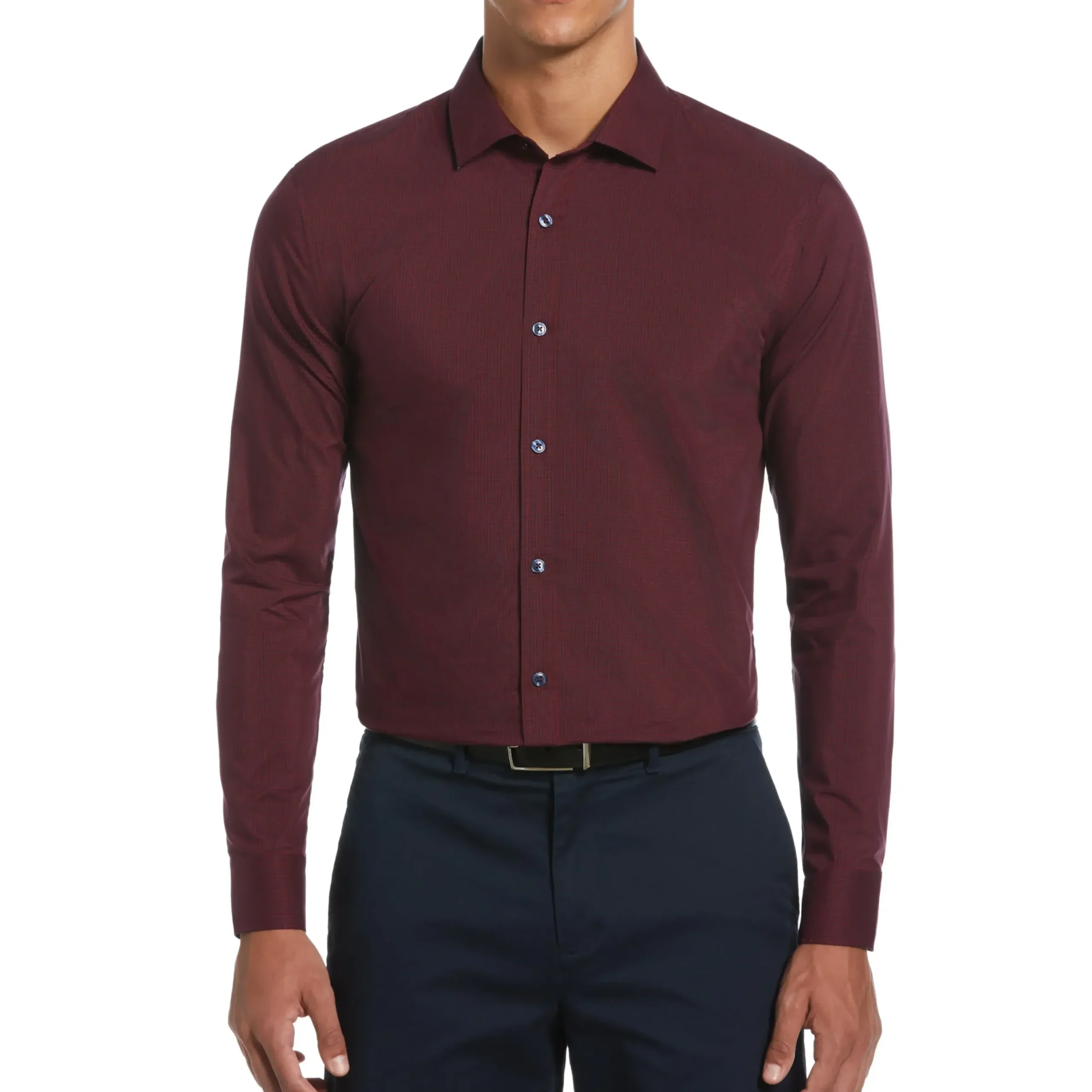 Dobby Chambray Print Dress Shirt