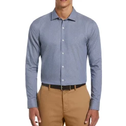 Dobby Chambray Print Dress Shirt