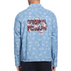 Embroidered Floral Print Denim Jacket