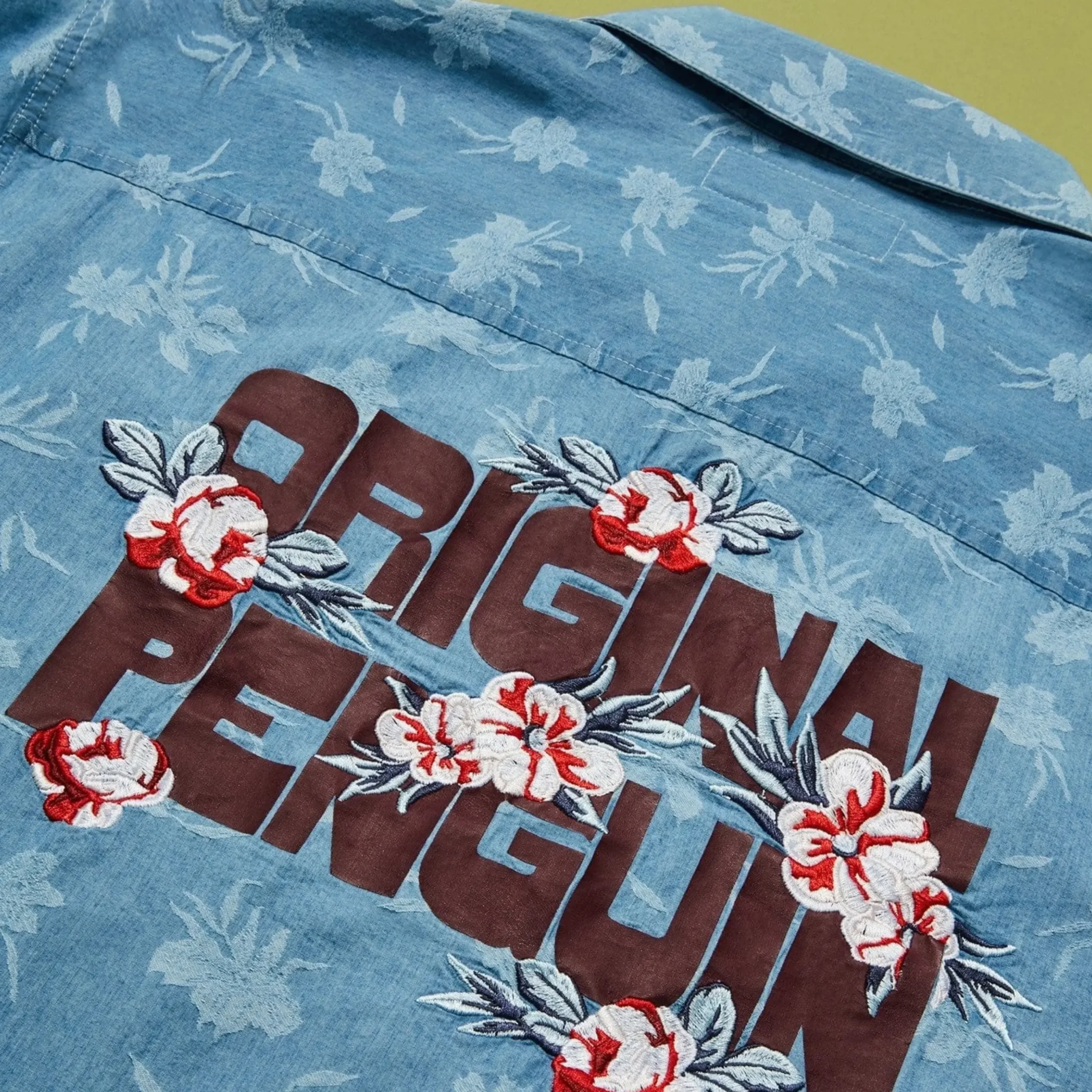 Embroidered Floral Print Denim Jacket