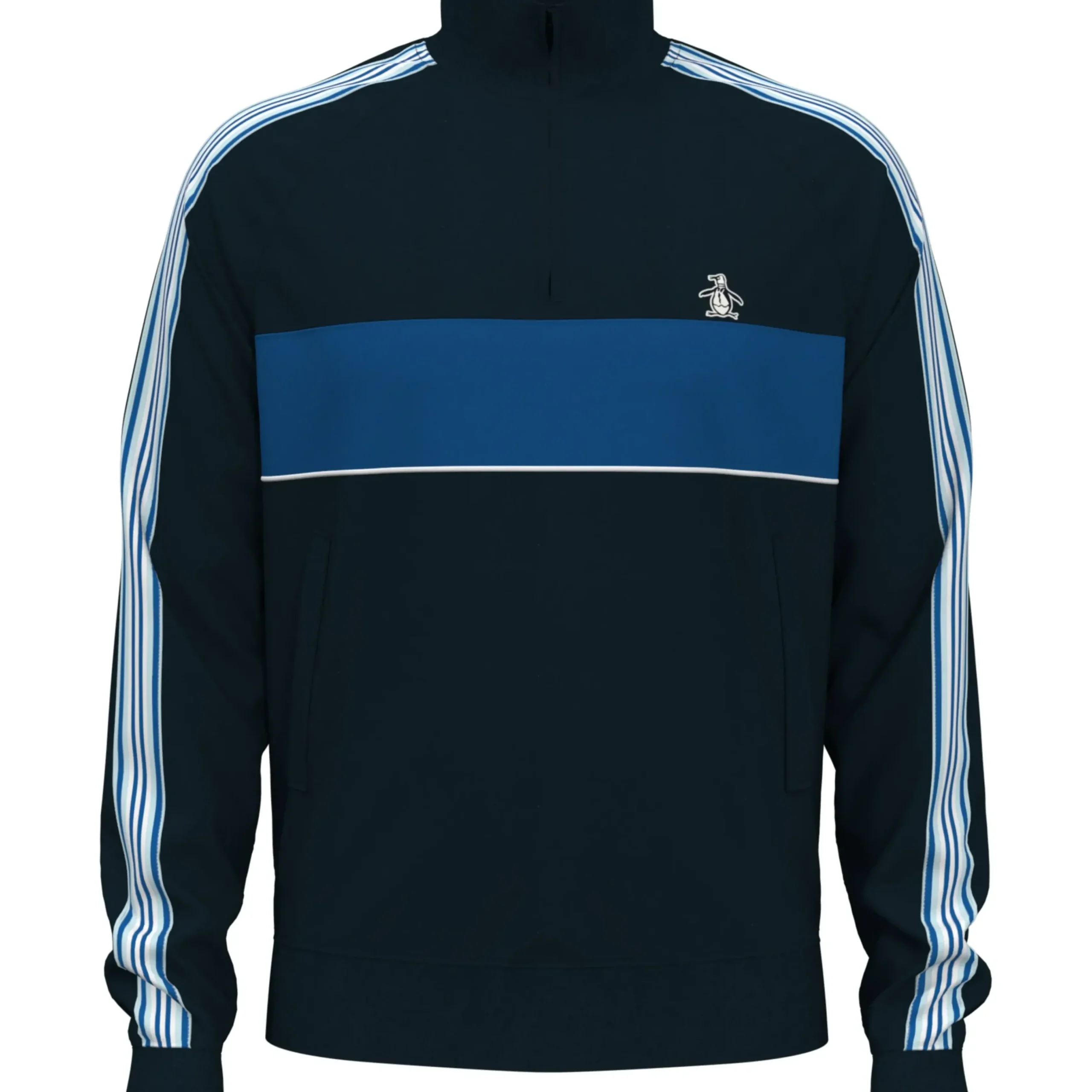 Fleece 1/4 Zip Striped Sweater