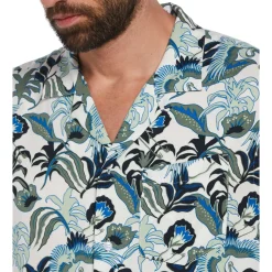 Floral Crane Print Shirt