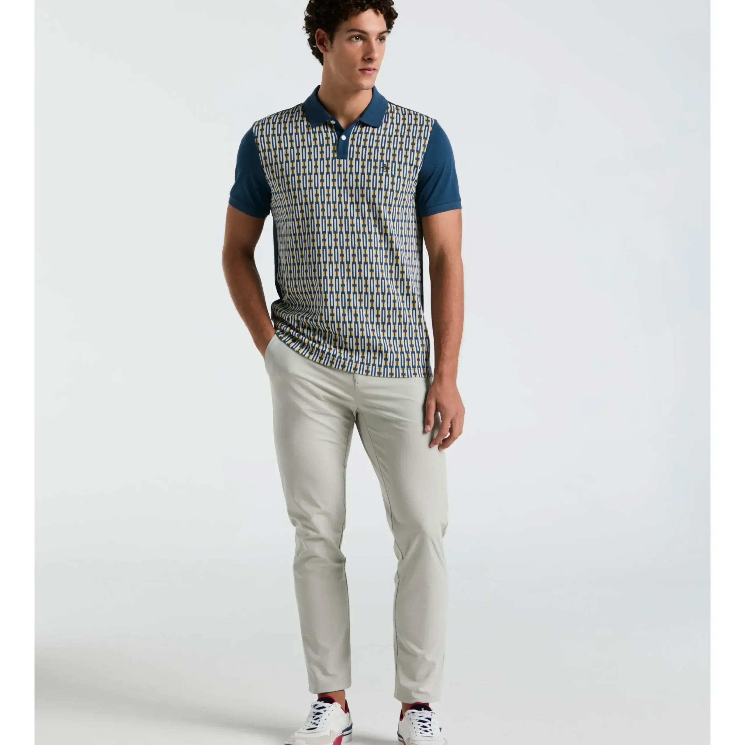 Geo Jacquard Front Polo