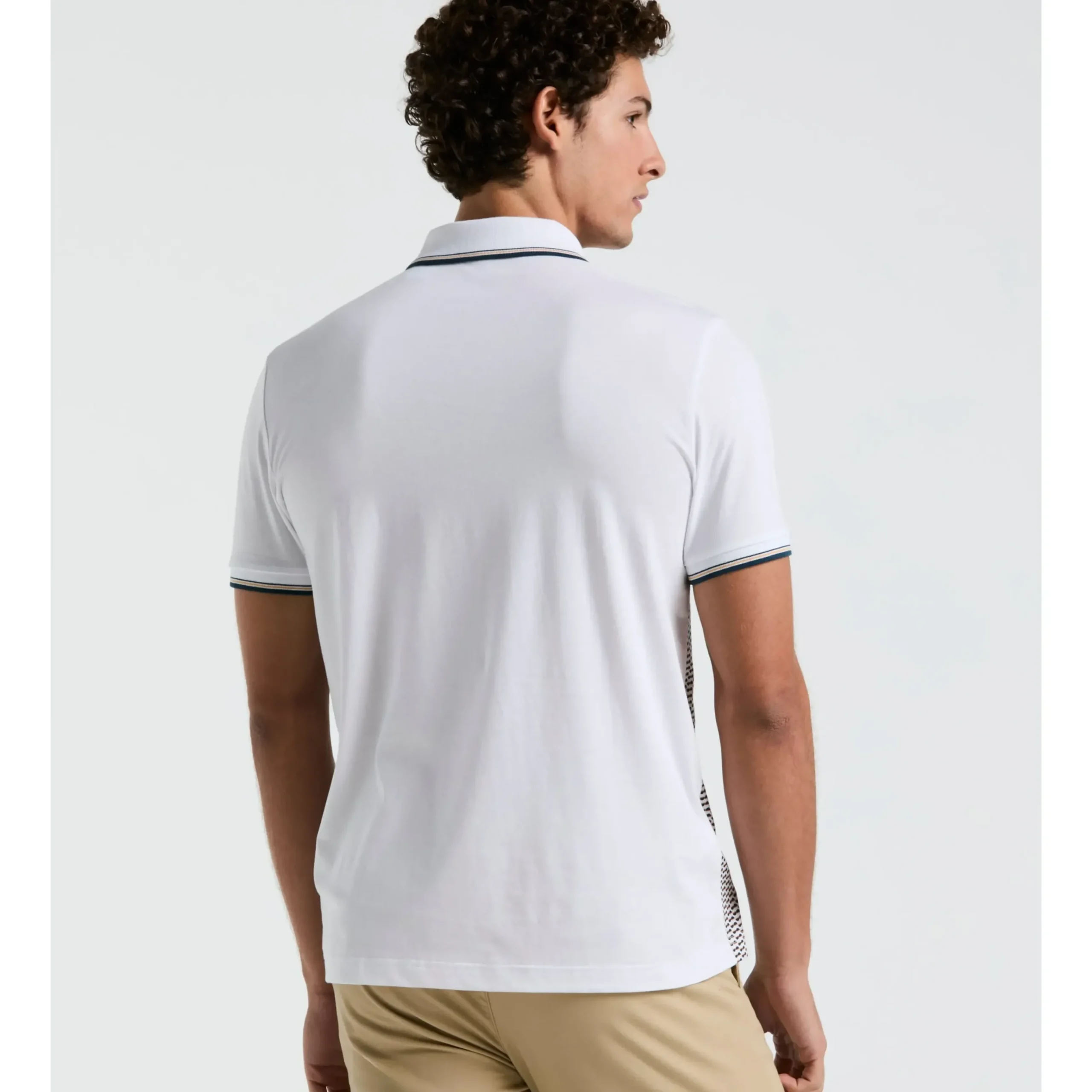 Geo Print Front Tipped Polo