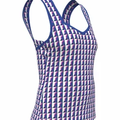 Geo Print Sweetheart Neckline Tennis Tank Top