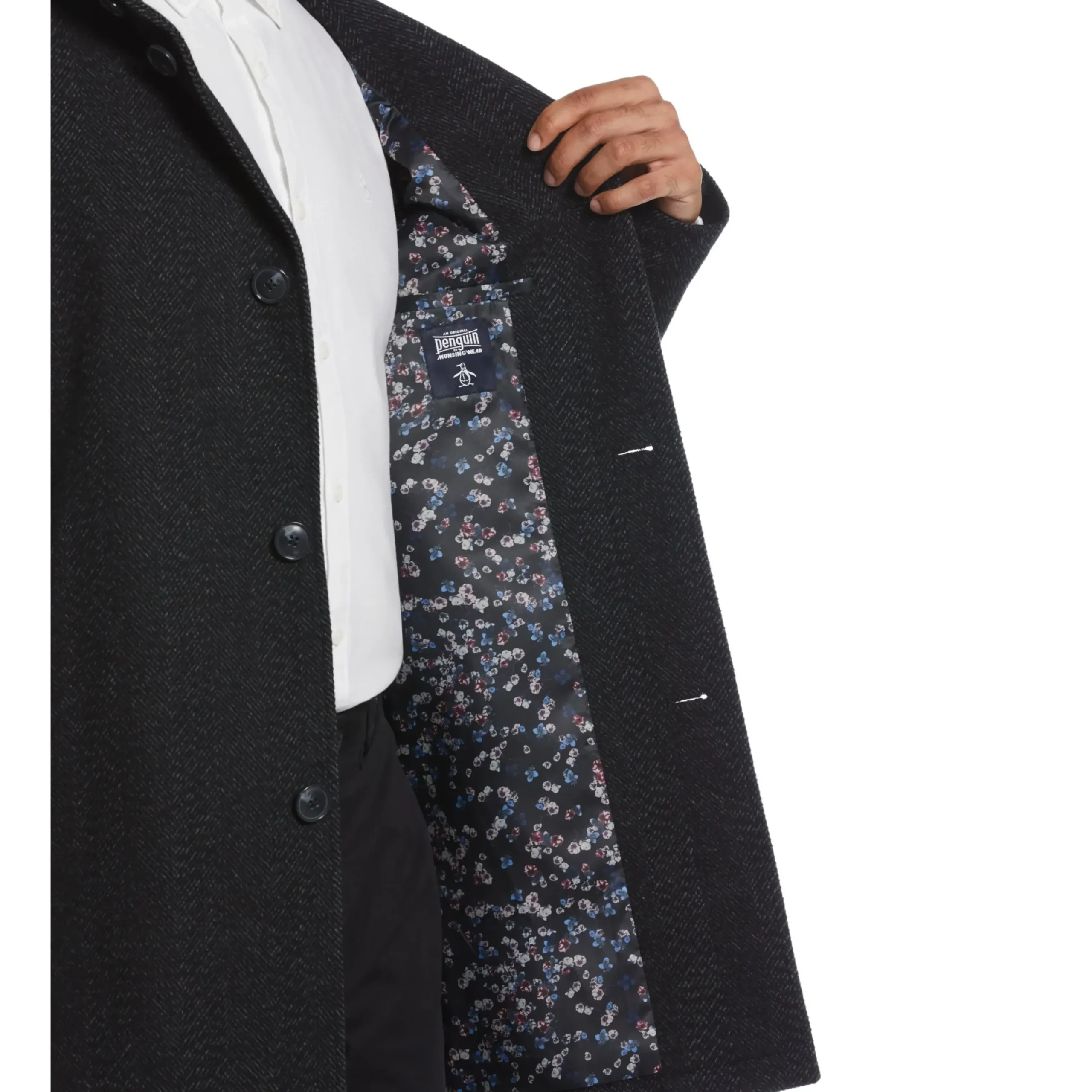 Gunmetal Palmas Herringbone Coat