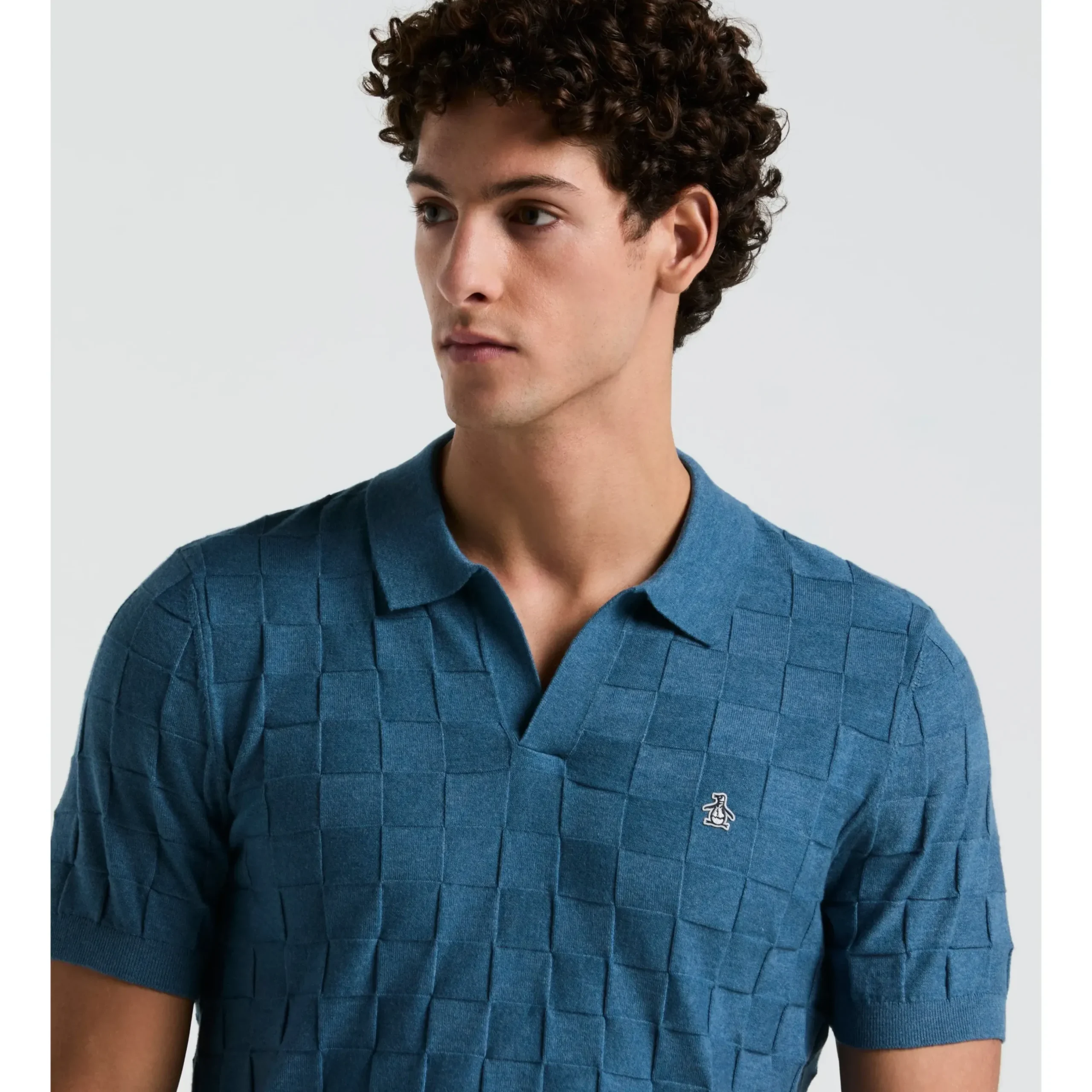 Jacquard Johnny Collar Sweater Polo
