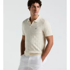 Jacquard Johnny Collar Sweater Polo