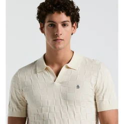 Jacquard Johnny Collar Sweater Polo