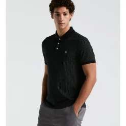 Jersey All-Over Diamond Ditsy Print Polo