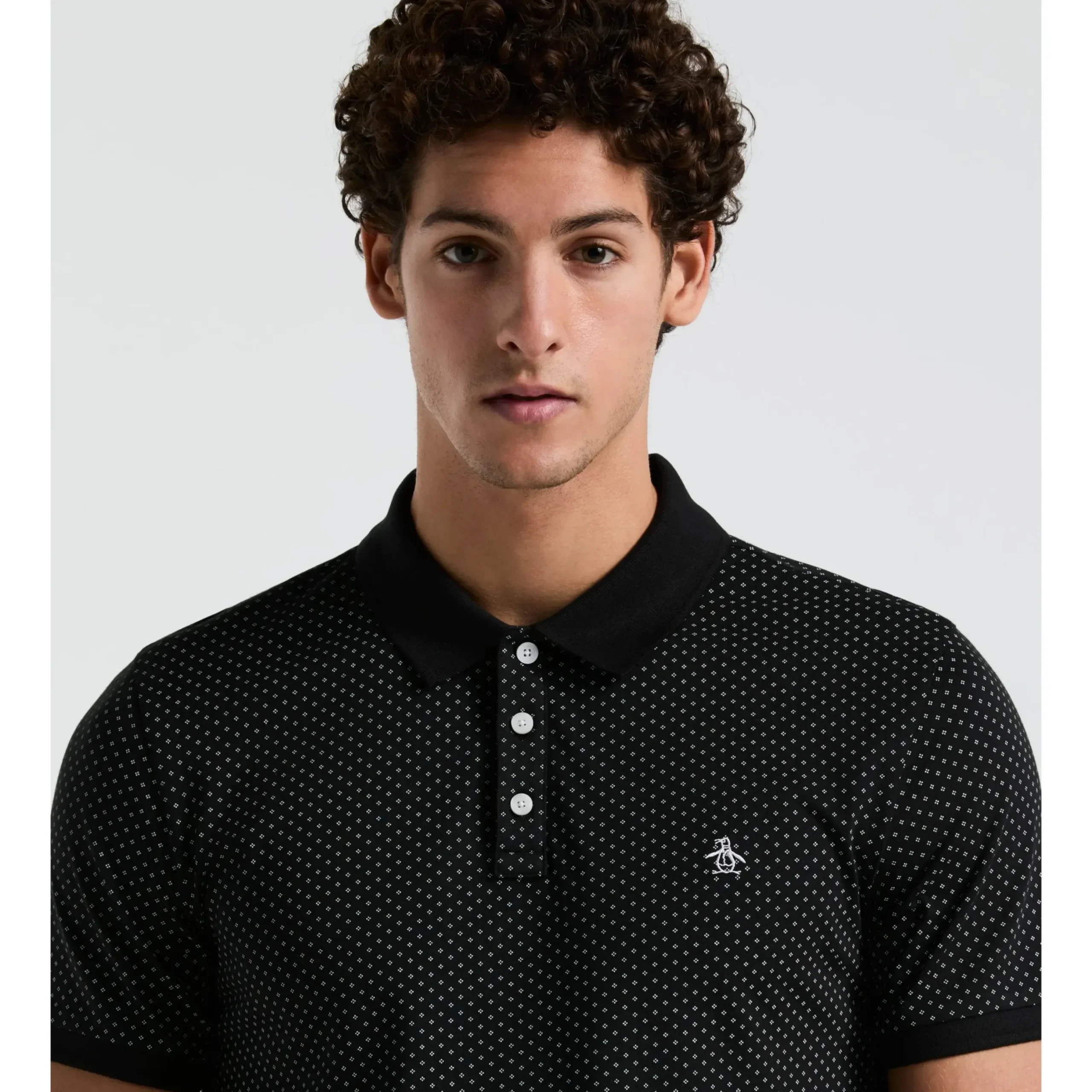 Jersey All-Over Diamond Ditsy Print Polo