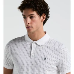 Jersey All-Over Diamond Ditsy Print Polo