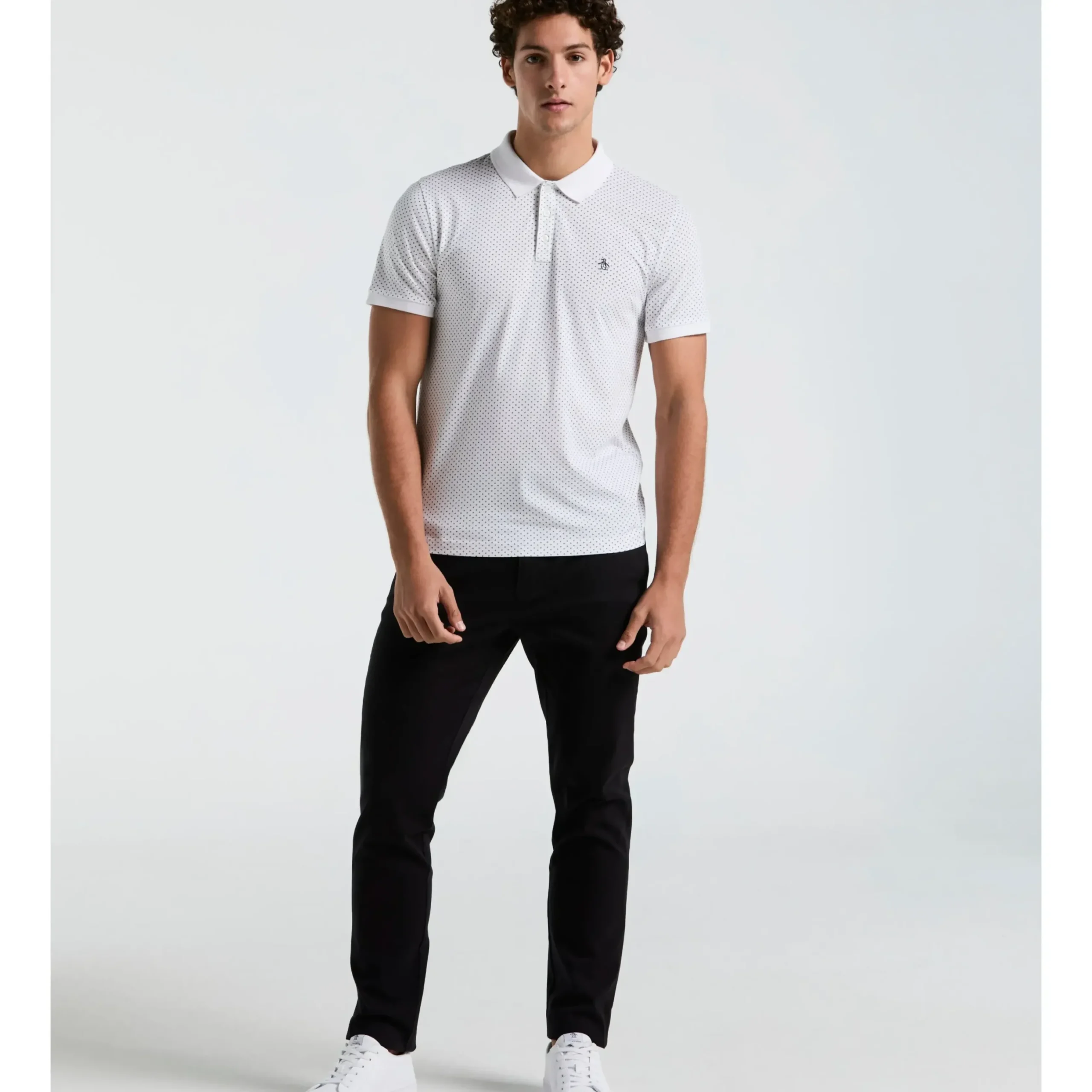 Jersey All-Over Diamond Ditsy Print Polo