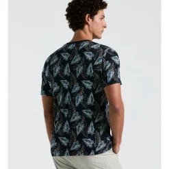 Jersey All-Over Leaves Print Tee