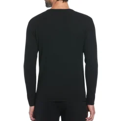 Long Sleeve Waffle Henley