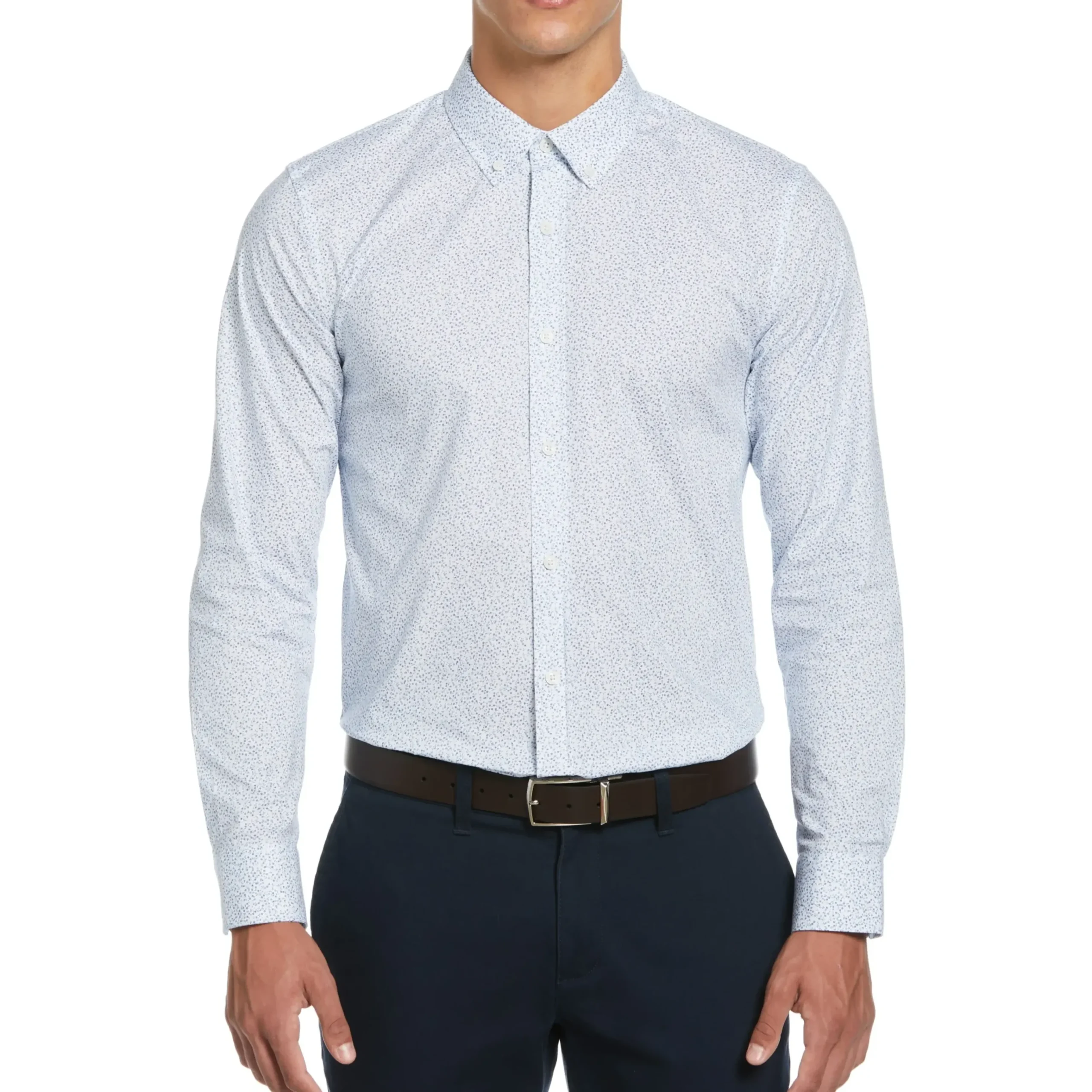 Micro Floral Print Dress Shirt