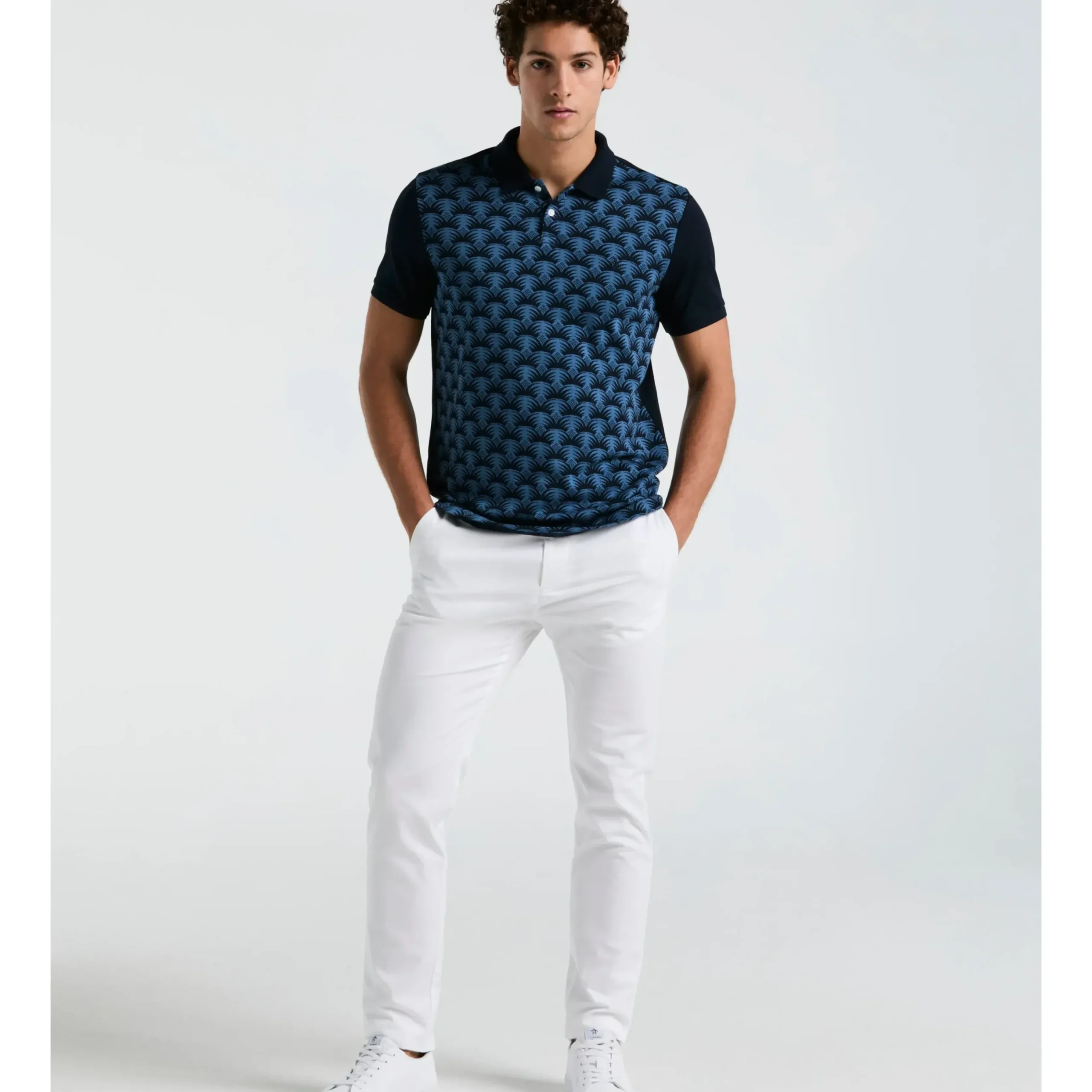 Palm Jacquard Front Polo