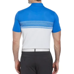 Penguin Stripe Block Print Golf Polo