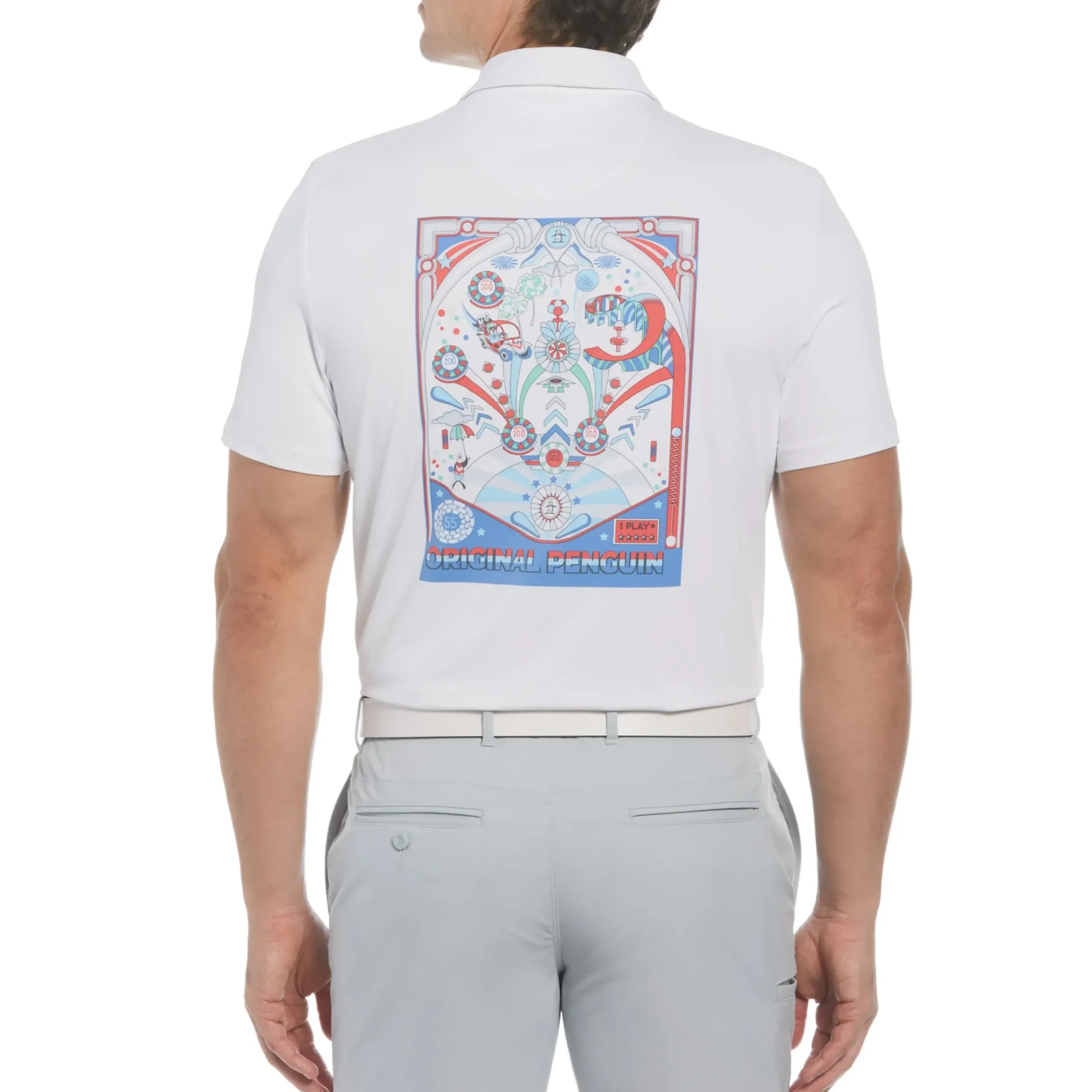 Pinball Graphic Print Golf Polo