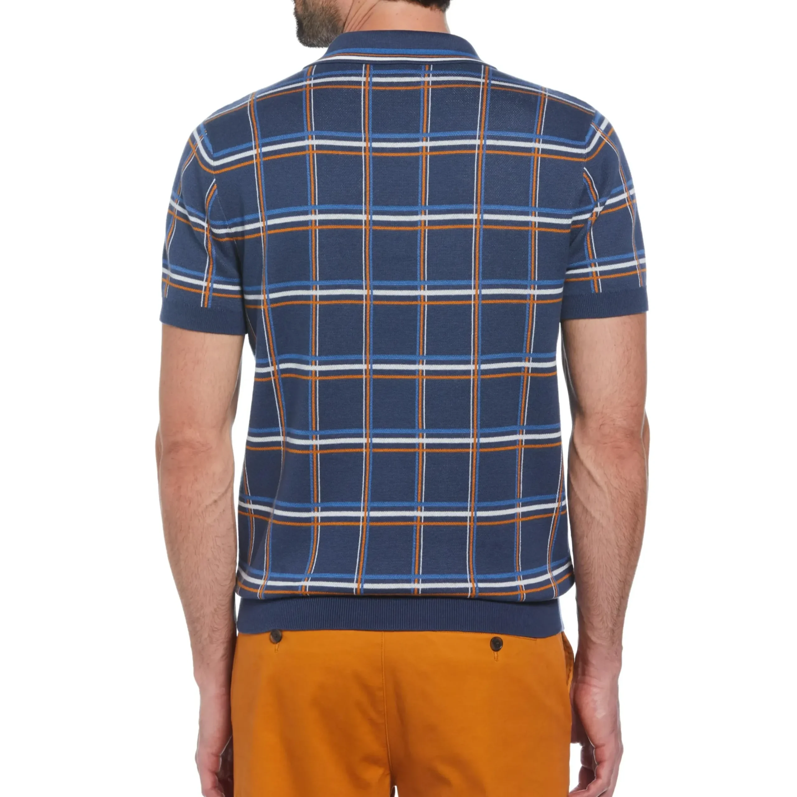 Plaid 1/4 Zip Sweater Polo